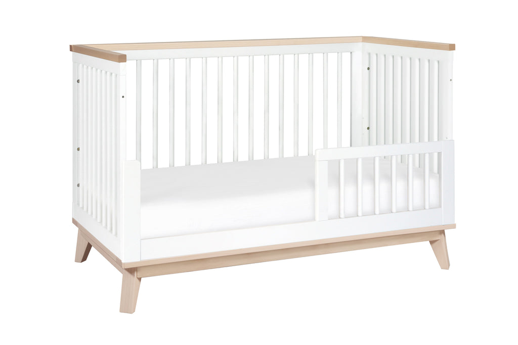 M5801WNX,Scoot 3-in-1 Convertible Crib With Toddler Bed Conversion Kit in White/Washed Natural