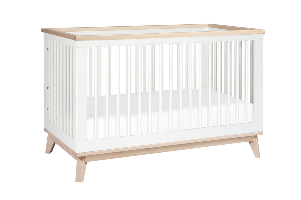 M5801WNX,Scoot 3-in-1 Convertible Crib With Toddler Bed Conversion Kit in White/Washed Natural