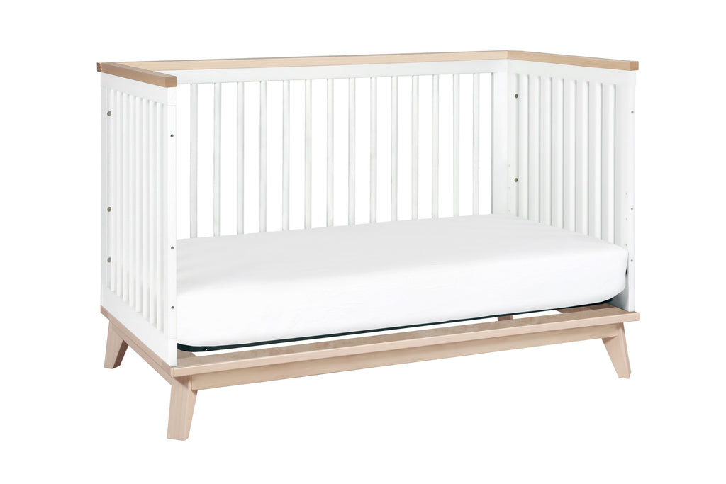 M5801WNX,Scoot 3-in-1 Convertible Crib With Toddler Bed Conversion Kit in White/Washed Natural