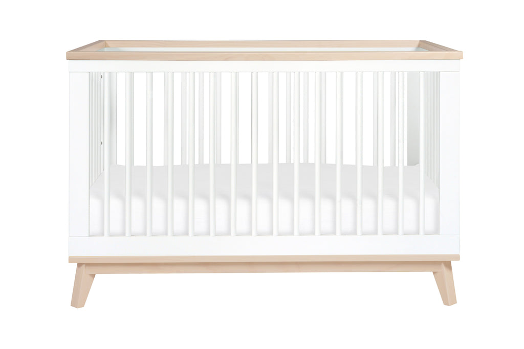 M5801WNX,Scoot 3-in-1 Convertible Crib With Toddler Bed Conversion Kit in White/Washed Natural