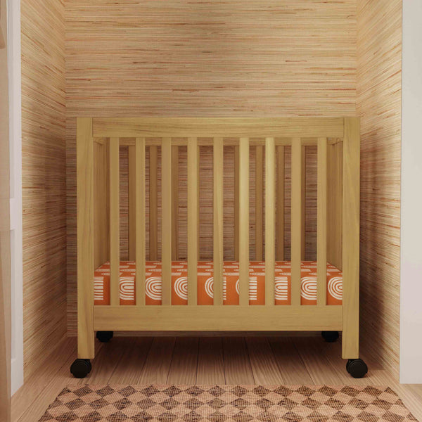 M6698NX,Origami Mini Crib In Washed Natural Honey