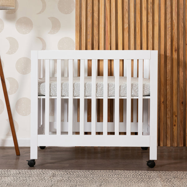 M6698NX,Origami Mini Crib In Washed Natural White