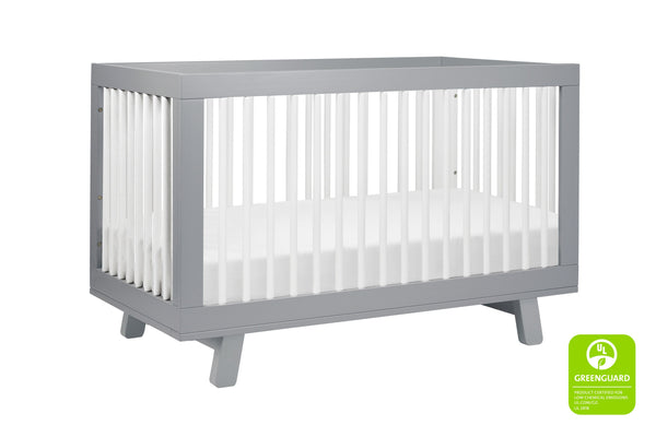 babyletto modern midcentury Hudson 3-in-1 Convertible Crib with Toddler Bed Conversion Kit in Grey Finish 灰 / 白