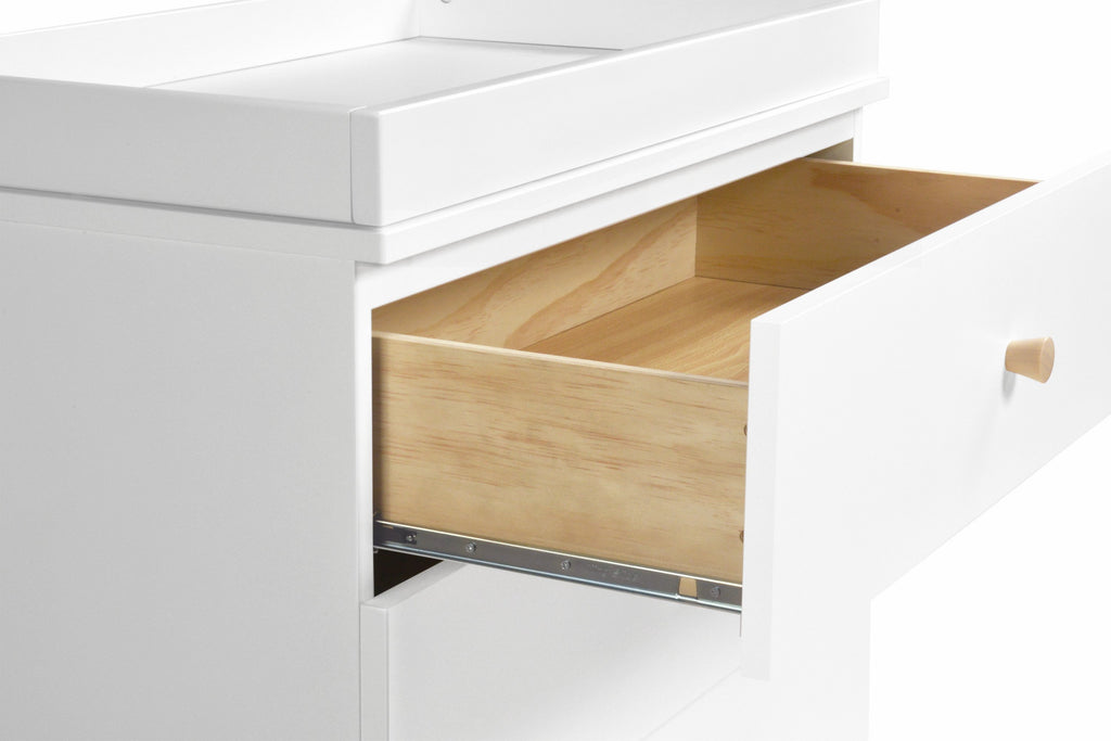 M12923WNX,Gelato 3-Drawer Changer Dresser  Washed Natural Kb w/Removable Changing Tray In White